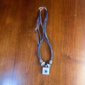Dallas Cowboys Lifetiles by Wincraft Blue Ribbon Necklace Star NFL Jewelry